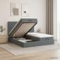 Preview: ARDEBO.de - Ottoman Bett mit Matratze mit Kopfteil 2 Stk. Dunkelgrau Stoff