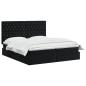 Preview: Ottoman Bett mit Matratze mit Kopfteil 2 stk. Schwarz Samt