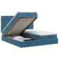 Preview: Ottoman Bett mit Matratze mit Kopfteil 2 stk. Dunkelblau Samt