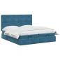Preview: Ottoman Bett mit Matratze mit Kopfteil 2 stk. Dunkelblau Samt