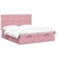 Preview: Ottoman Bett mit Matratze mit Kopfteil 2 stk. Rosa Samt