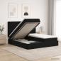 Preview: ARDEBO.de - Ottoman Bett mit Matratze mit Kopfteil 2 Stk. Schwarz Samt