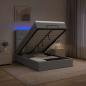 Preview: ARDEBO.de - Ottoman-Bett mit Matratze und LED Hellgrau 120 x 200 cm Stoff