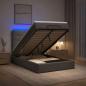 Preview: ARDEBO.de - Ottoman-Bett mit Matratze und LED Dunkelgrau 120 x 200 cm Stoff