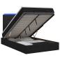 Preview: Ottoman-Bett mit Matratze und LED Schwarz 120 x 200 cm Stoff