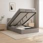 Preview: Ottoman-Bett mit Matratze und LED Taupe 120 x 200 cm Stoff