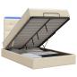 Preview: Ottoman-Bett mit Matratze und LED Creme 120 x 200 cm Stoff