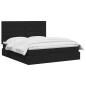 Preview: Ottoman-Bett mit Matratze und LED Schwarz 180 x 200 cm Stoff
