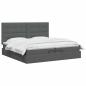 Preview: Ottoman-Bett mit Matratze und LED Dunkelgrau 200 x 200 cm Stoff