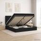 Preview: ARDEBO.de - Ottoman-Bett mit Matratze und LED Schwarz 200 x 200 cm Stoff