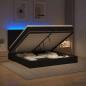 Preview: Ottoman-Bett mit Matratze und LED Schwarz 200 x 200 cm Stoff
