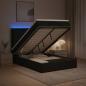 Preview: Ottoman-Bett mit Matratze und LED Schwarz 120 x 200 cm Stoff