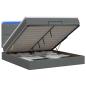 Preview: Ottoman-Bett mit Matratze und LED Dunkelgrau 140 x 200 cm Stoff