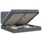 Preview: Ottoman-Bett mit Matratze und LED Dunkelgrau 200 x 200 cm Stoff