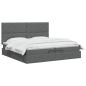 Preview: Ottoman-Bett mit Matratze und LED Dunkelgrau 200 x 200 cm Stoff