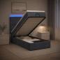 Preview: Ottoman-Bett mit Matratze und LED Dunkelgrau 80 x 200 cm Samt