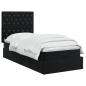 Preview: Ottoman-Bett mit Matratze und LED Schwarz 80 x 200 cm Samt