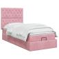 Preview: Ottoman-Bett mit Matratze und LED Rosa 90 x 190 cm Samt