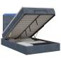 Preview: Ottoman-Bett mit Matratze und LED Dunkelgrau 120 x 200 cm Samt