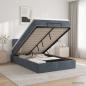 Preview: Ottoman-Bett mit Matratze und LED Dunkelgrau 120 x 200 cm Samt