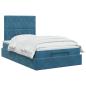 Preview: Ottoman-Bett mit Matratze und LED Dunkelblau 120 x 200 cm Samt