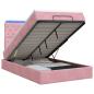 Preview: Ottoman-Bett mit Matratze und LED Rosa 120 x 200 cm Samt