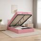 Preview: Ottoman-Bett mit Matratze und LED Rosa 120 x 200 cm Samt
