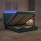 Preview: Ottoman-Bett mit Matratze und LED Dunkelgrün 140 x 200 cm Samt