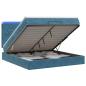 Preview: Ottoman-Bett mit Matratze und LED Dunkelblau 140 x 200 cm Samt