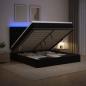 Preview: ARDEBO.de - Ottoman-Bett mit Matratze und LED Schwarz 160 x 200 cm Samt