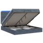 Preview: Ottoman-Bett mit Matratze und LED Dunkelgrau 180 x 200 cm Samt