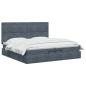 Preview: Ottoman-Bett mit Matratze und LED Dunkelgrau 200 x 200 cm Samt