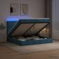 Preview: ARDEBO.de - Ottoman-Bett mit Matratze und LED Dunkelblau 200 x 200 cm Samt