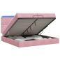 Preview: Ottoman-Bett mit Matratze und LED Rosa 200 x 200 cm Samt