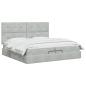 Preview: Ottoman-Bett mit Matratze und LED Hellgrau 200 x 200 cm Samt