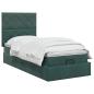 Preview: Ottoman-Bett mit Matratze und LED Dunkelgrün 80 x 200 cm Samt