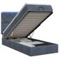 Preview: Ottoman-Bett mit Matratze und LED Dunkelgrau 90 x 190 cm Samt