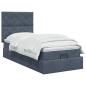 Preview: Ottoman-Bett mit Matratze und LED Dunkelgrau 90 x 190 cm Samt