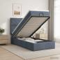 Preview: Ottoman-Bett mit Matratze und LED Dunkelgrau 90 x 190 cm Samt
