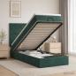 Preview: Ottoman-Bett mit Matratze und LED Dunkelgrün 100 x 200 cm Samt