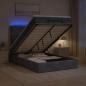 Preview: ARDEBO.de - Ottoman-Bett mit Matratze und LED Dunkelgrau 120 x 190 cm Samt
