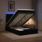 Preview: ARDEBO.de - Ottoman-Bett mit Matratze und LED Schwarz 120 x 190 cm Samt