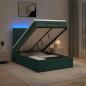 Preview: ARDEBO.de - Ottoman-Bett mit Matratze und LED Dunkelgrün 120 x 200 cm Samt