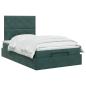 Preview: Ottoman-Bett mit Matratze und LED Dunkelgrün 120 x 200 cm Samt