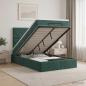 Preview: Ottoman-Bett mit Matratze und LED Dunkelgrün 120 x 200 cm Samt