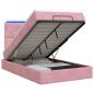 Preview: Ottoman-Bett mit Matratze und LED Rosa 120 x 200 cm Samt