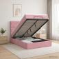 Preview: Ottoman-Bett mit Matratze und LED Rosa 120 x 200 cm Samt