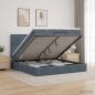 Preview: ARDEBO.de - Ottoman-Bett mit Matratze und LED Dunkelgrau 140 x 200 cm Samt