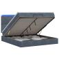 Preview: Ottoman-Bett mit Matratze und LED Dunkelgrau 180 x 200 cm Samt
