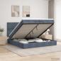 Preview: ARDEBO.de - Ottoman-Bett mit Matratze und LED Dunkelgrau 200 x 200 cm Samt